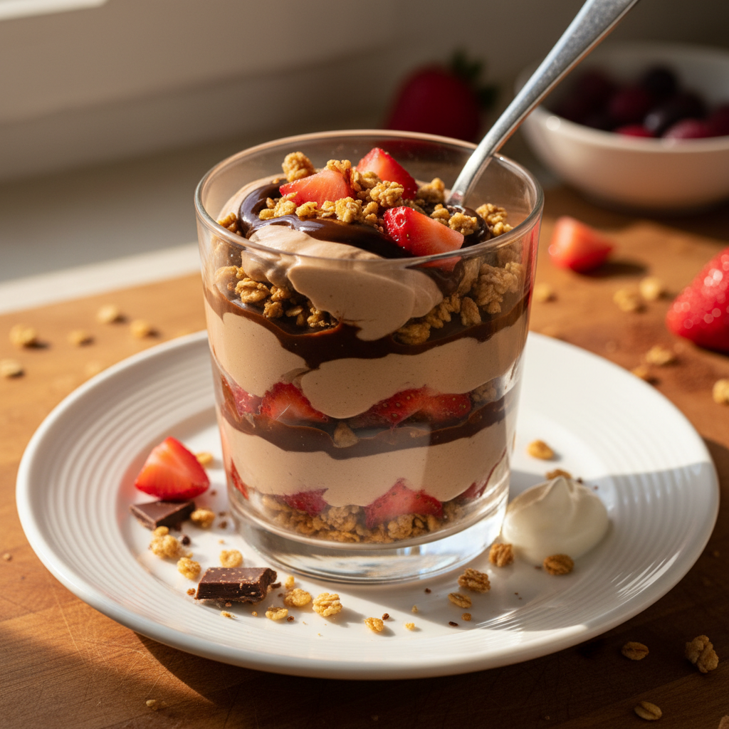 Chocolate Strawberry Breakfast Parfait