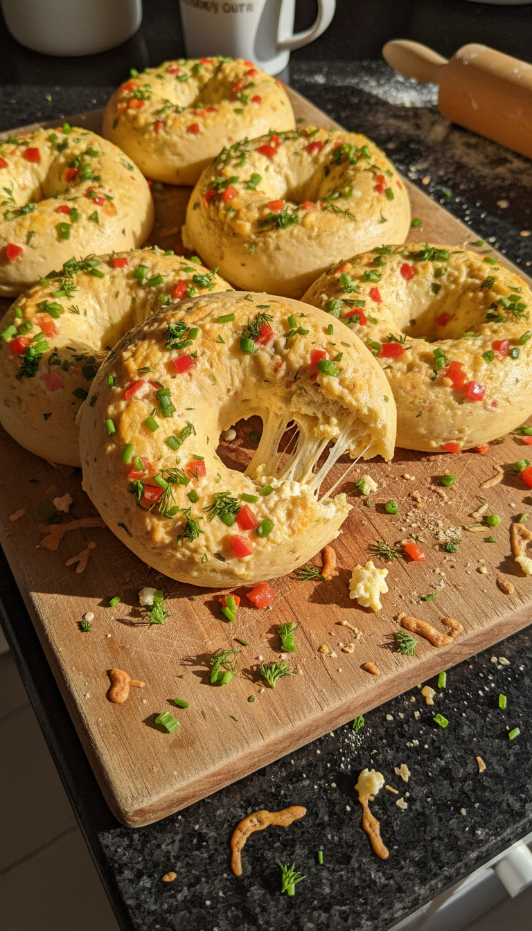 Spicy Cottage Cheese Bagels