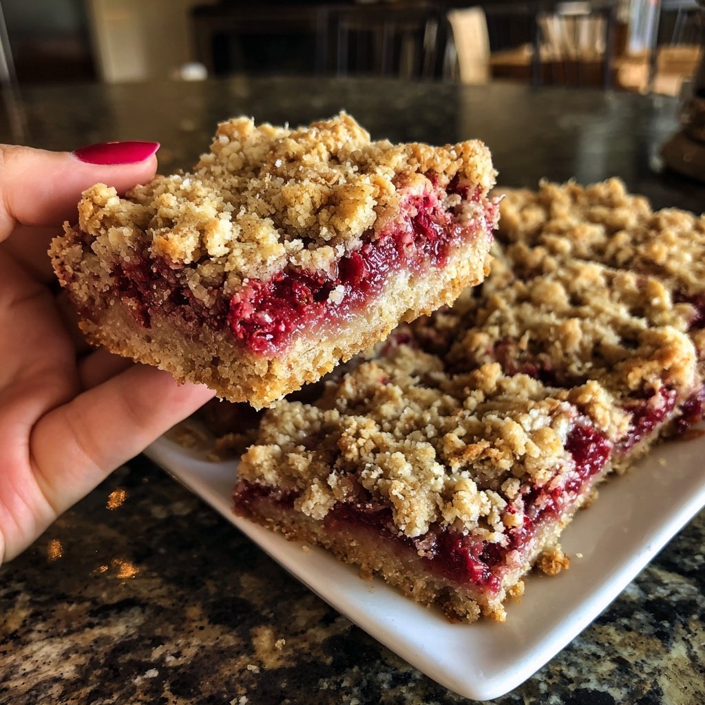 Rhubarb Rose Crumble Squares