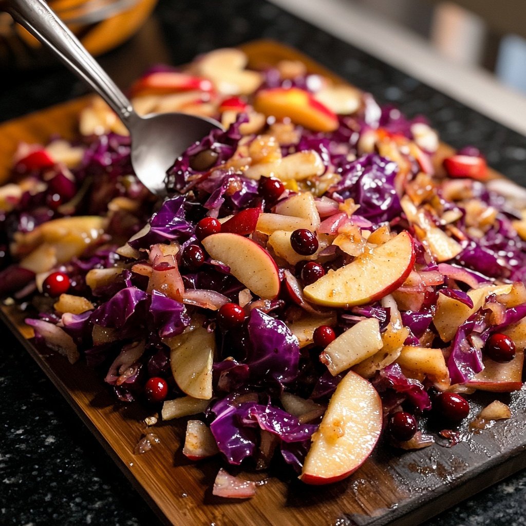 Spiced Red Cabbage with Apples and Cranberries