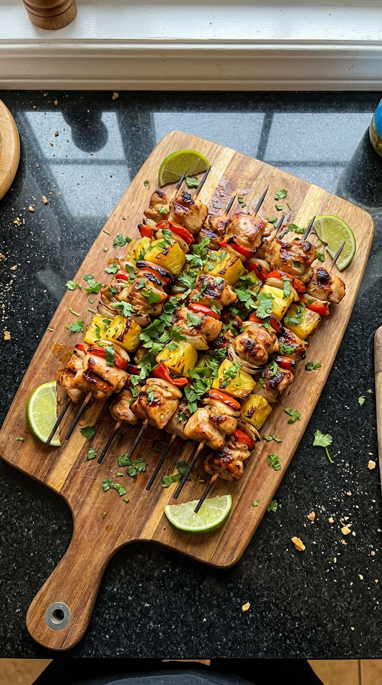 Grilled Chicken and Pineapple Skewers