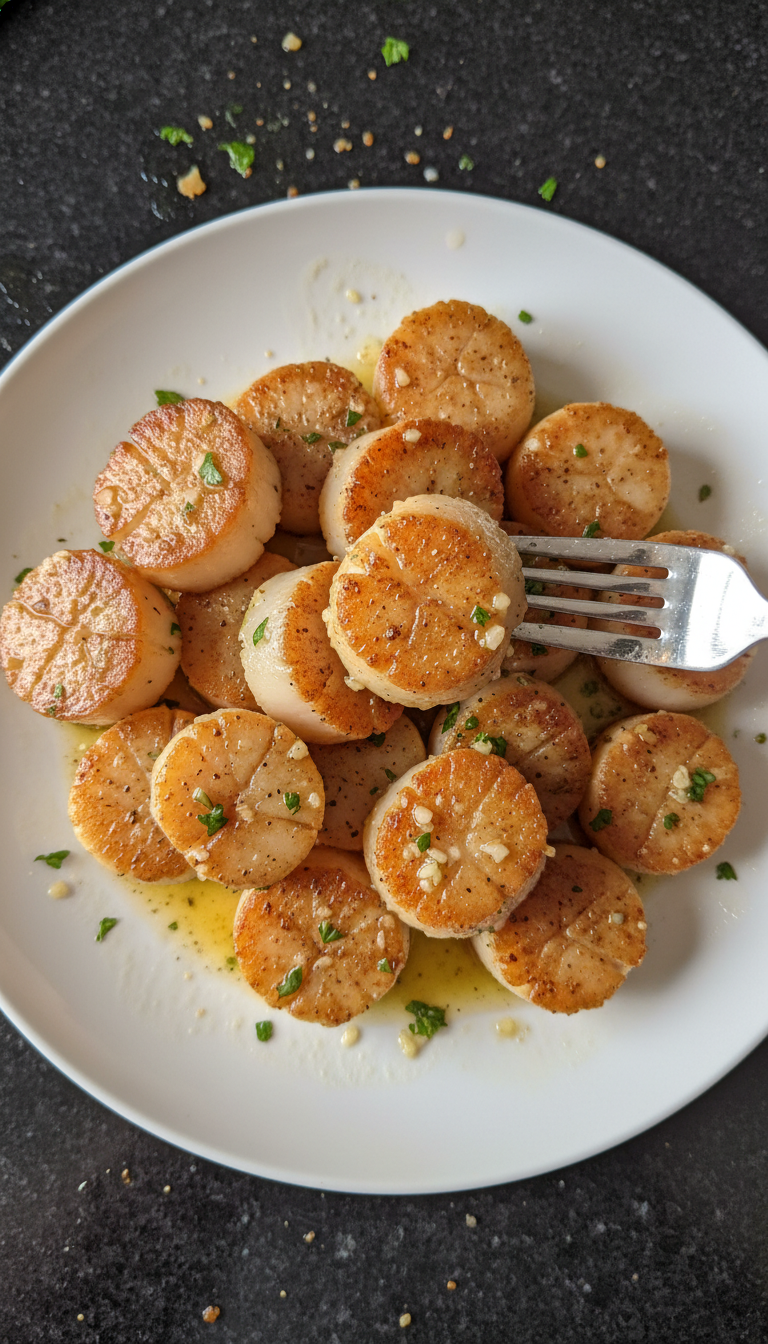 Garlic Butter Pan Seared Scallops