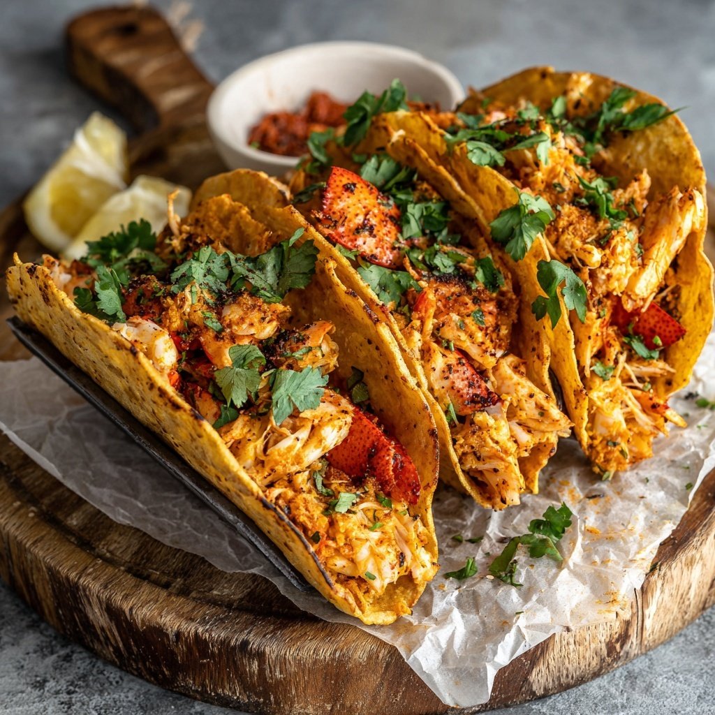 Crispy Chicken and Lobster Tacos