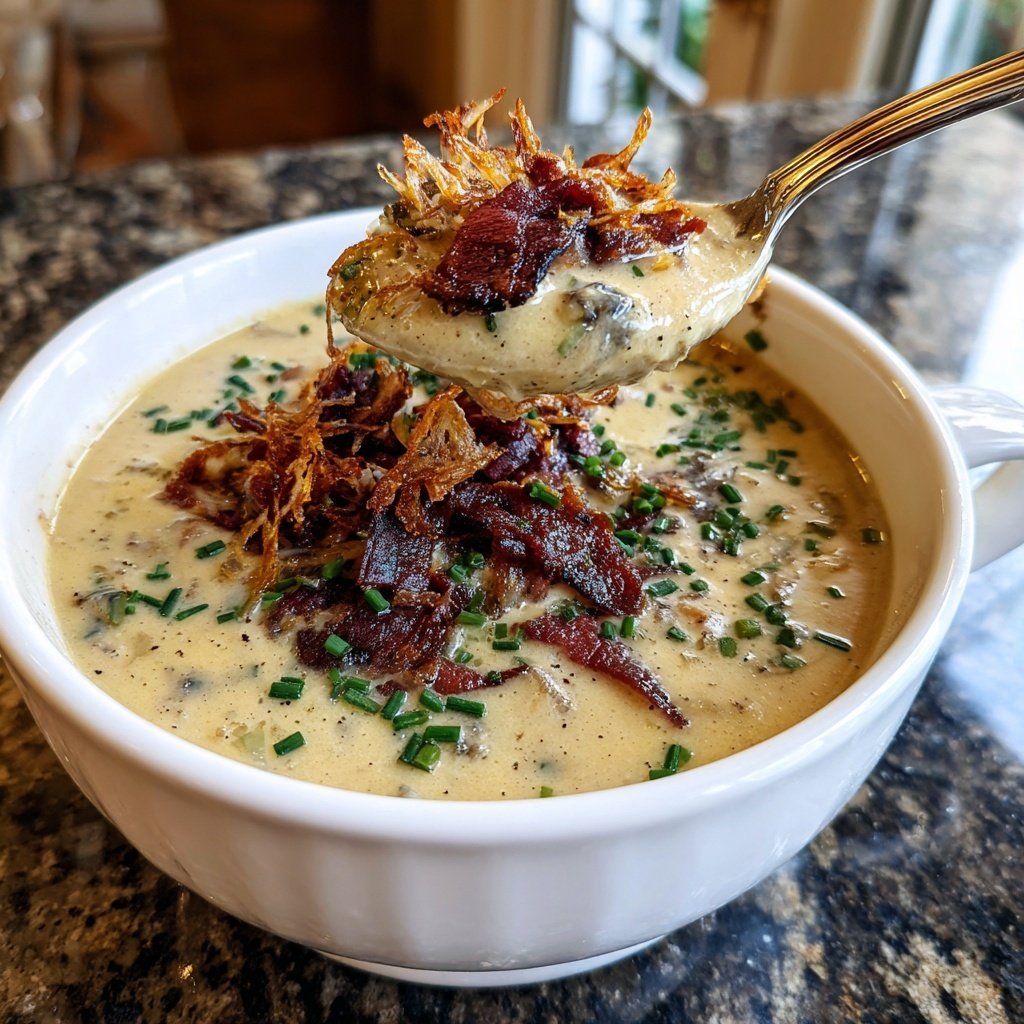 Caramelized Onion and Blue Cheese Soup