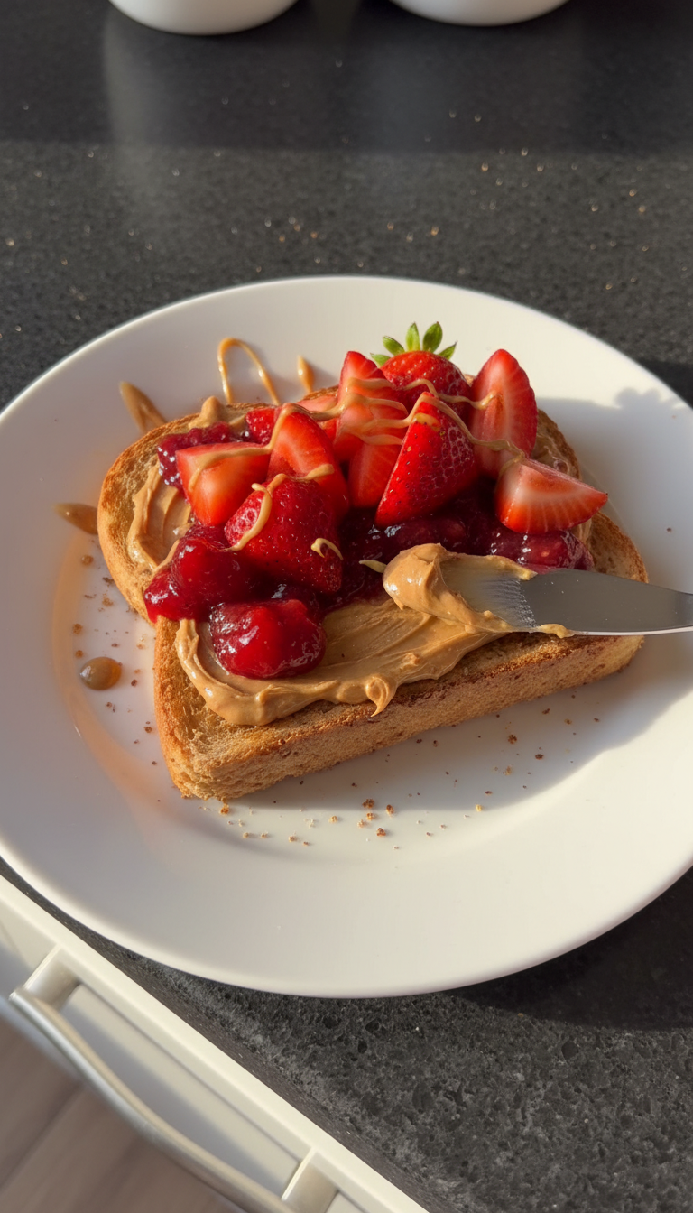 Strawberry Almond Butter Toast