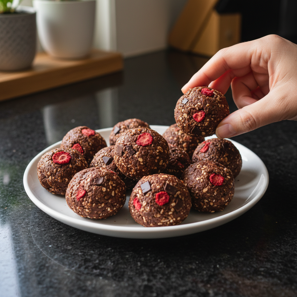 Chocolate Strawberry Energy Bites