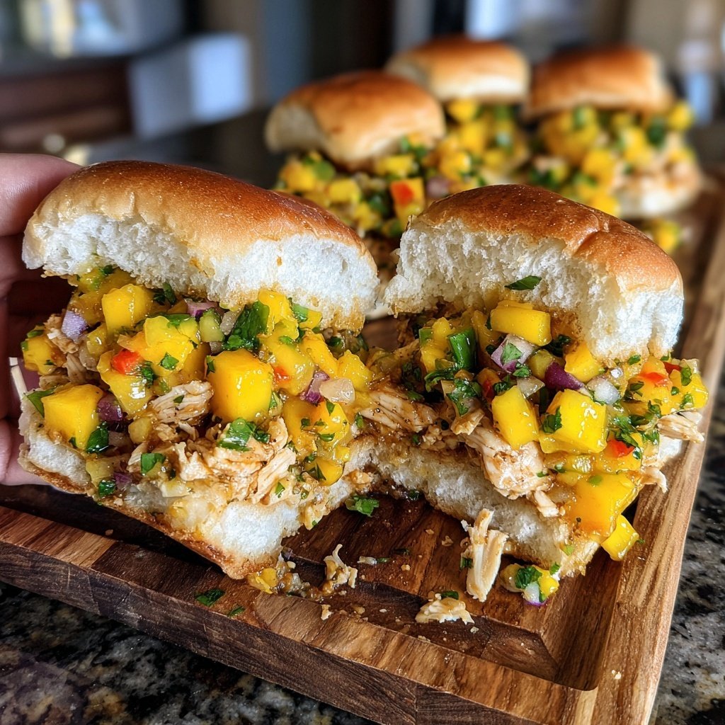 Mango Salsa Chicken Sliders