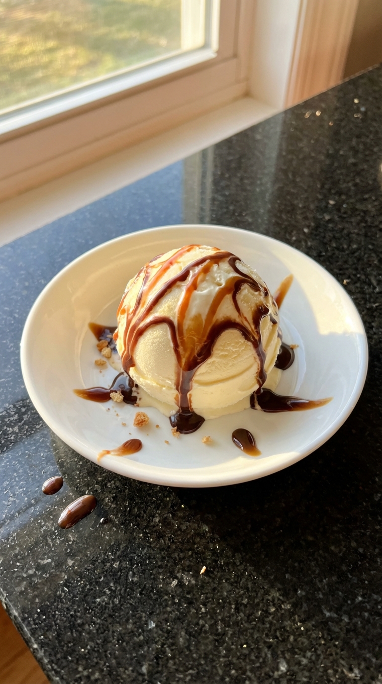 Velvety Vanilla Ice Cream Sundae