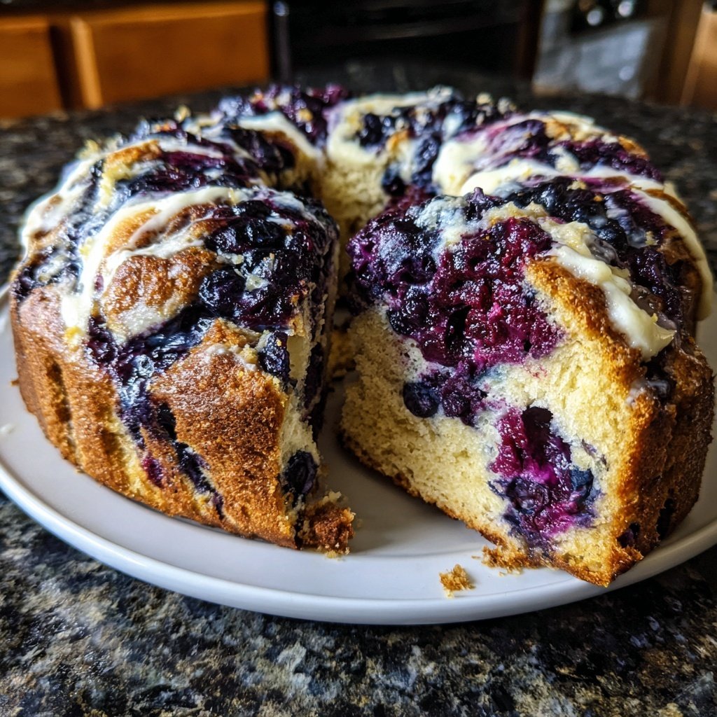 Lemon Blueberry Sourdough with Mascarpone Swirl
