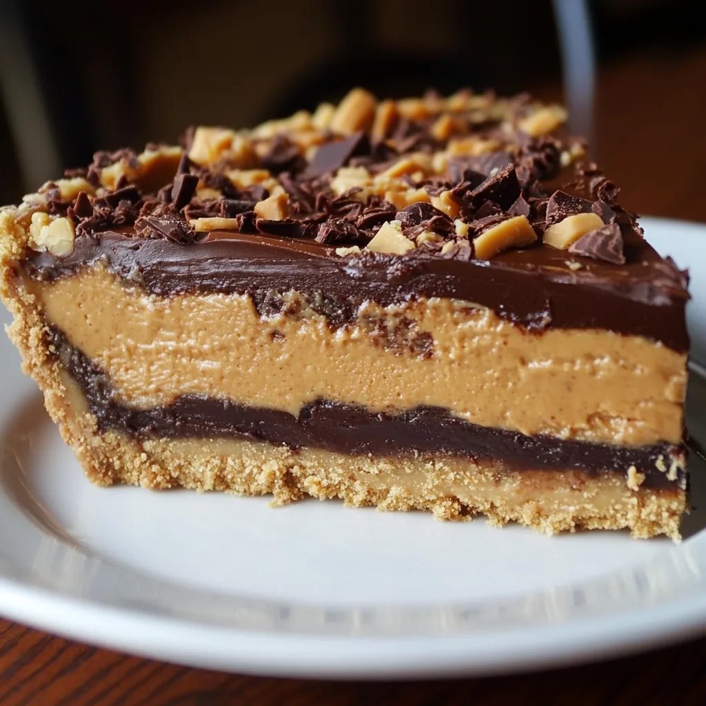 Decadent Layered Chocolate and Peanut Butter Pie