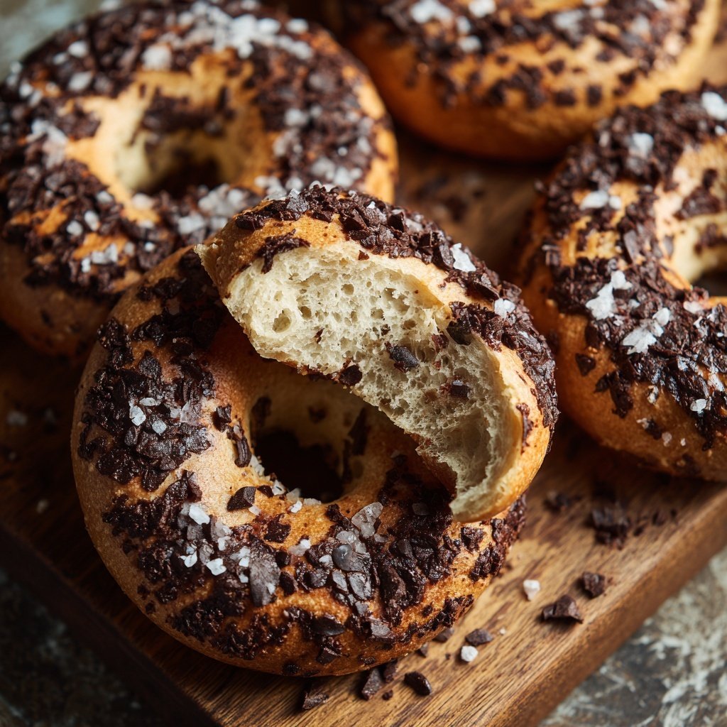 Protein Bagels with Chocolate Protein Powder