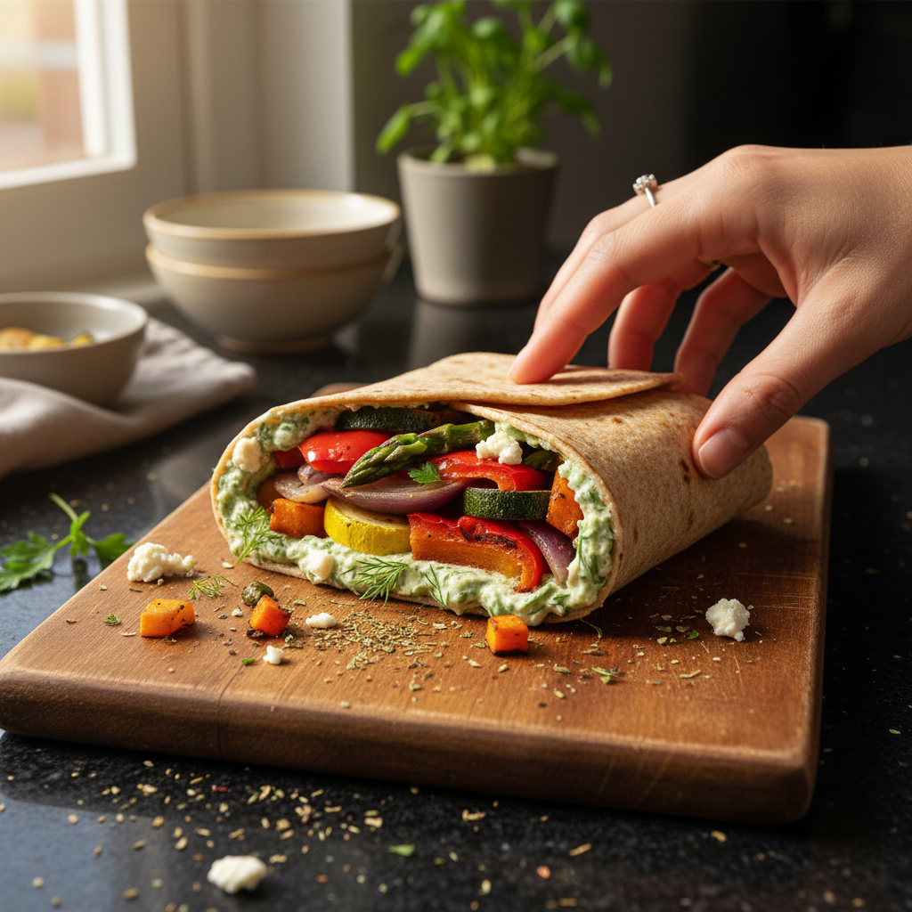 Colorful Roasted Veggie Wrap