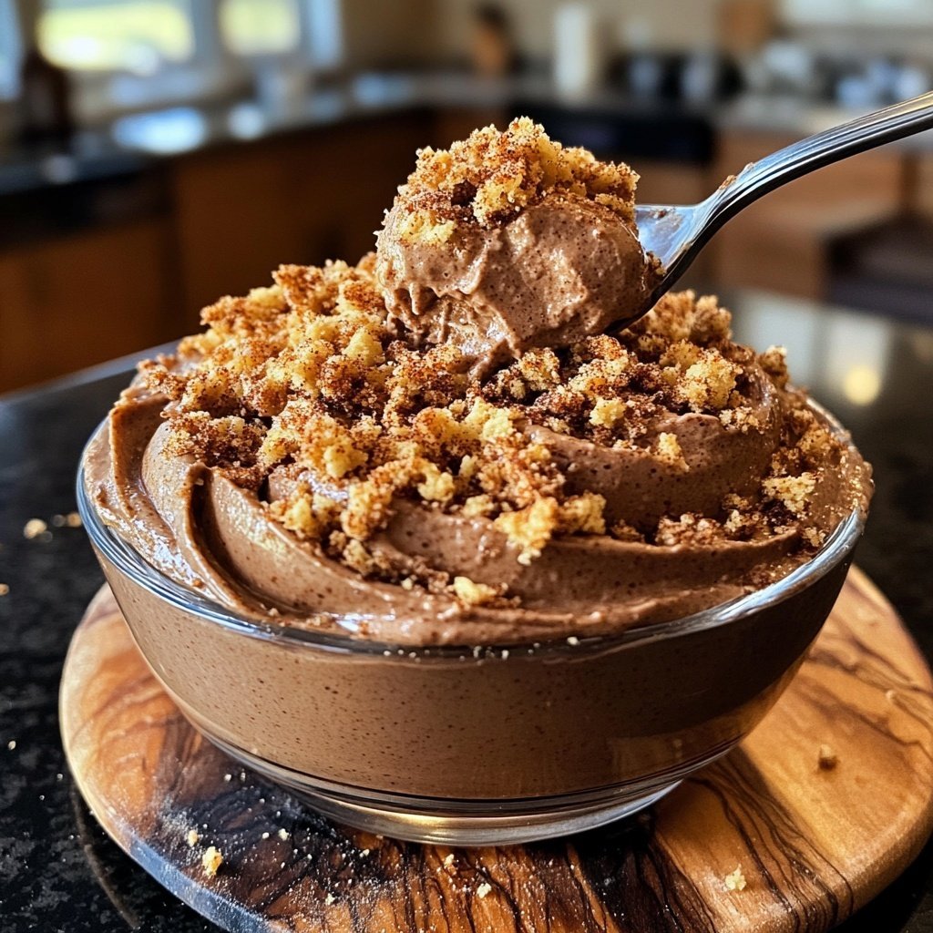 Chocolate Cinnamon Mousse with Gingerbread Crunch