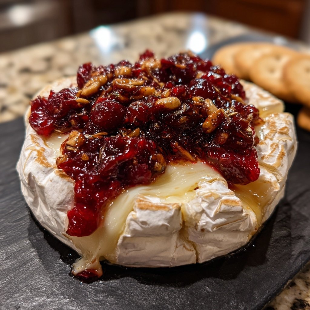 Baked Camembert with Cranberry Compote