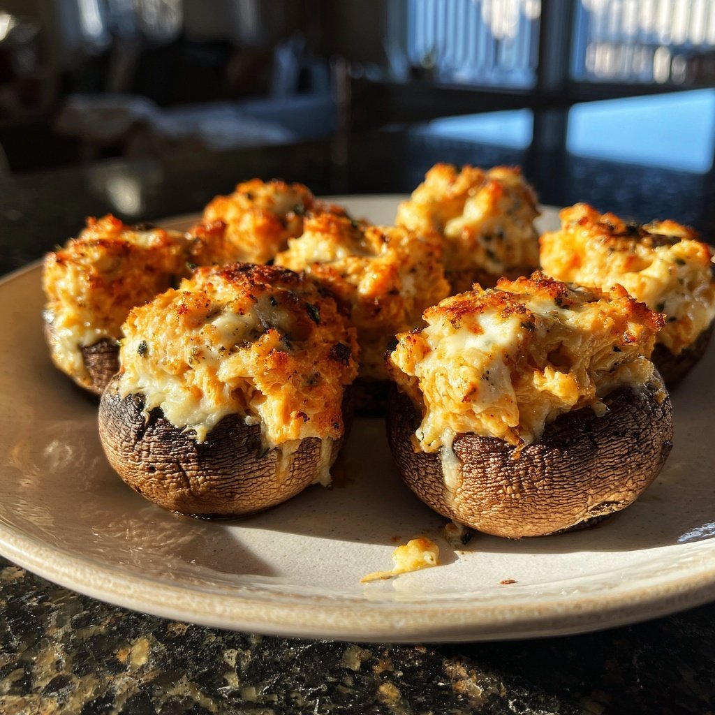 Buffalo-Stuffed Mushrooms