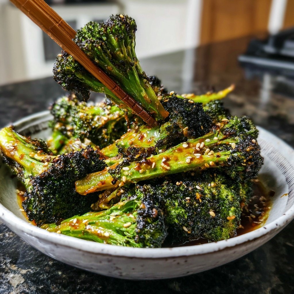 Sesame Ginger Roasted Broccoli
