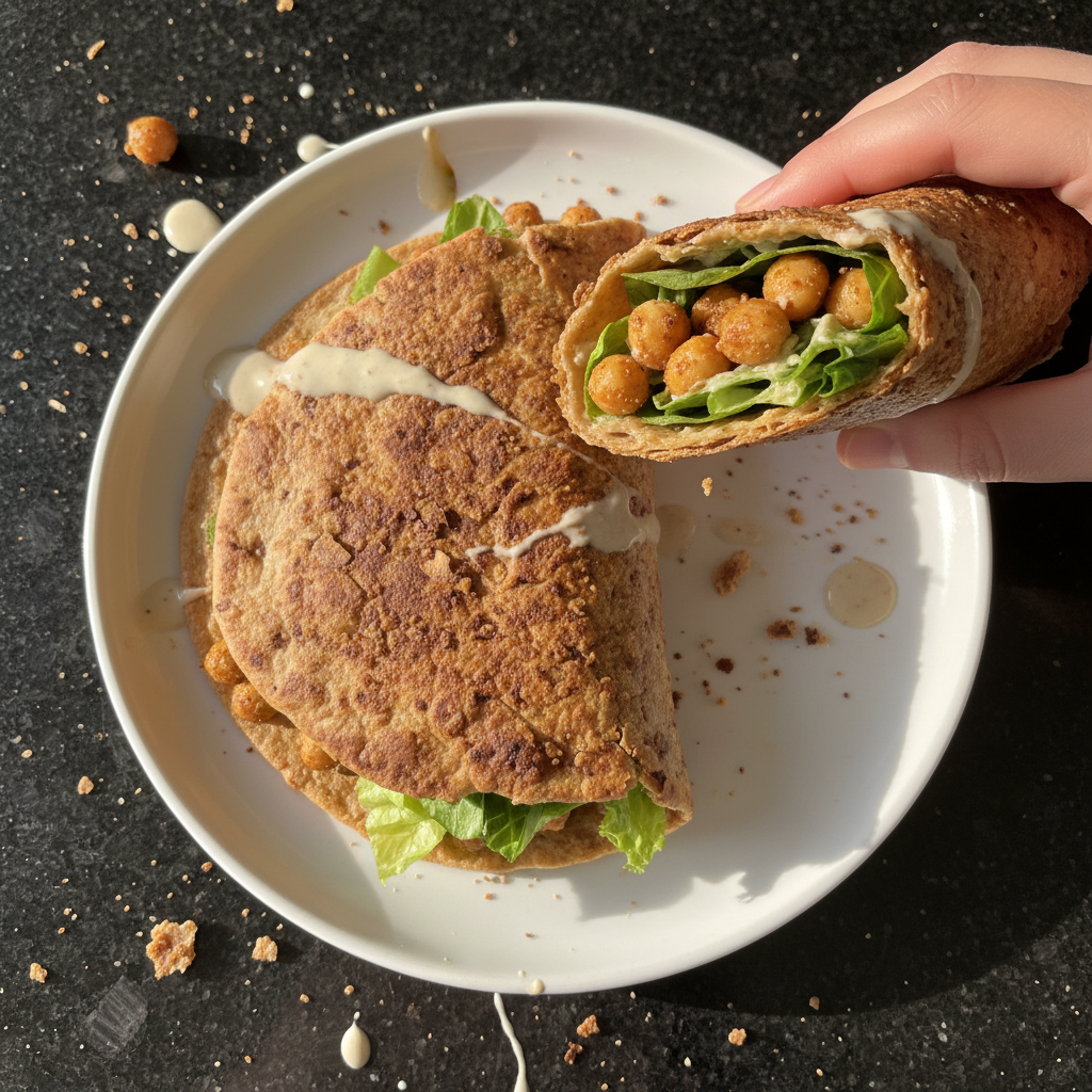 Crispy Chickpea Shawarma Wrap