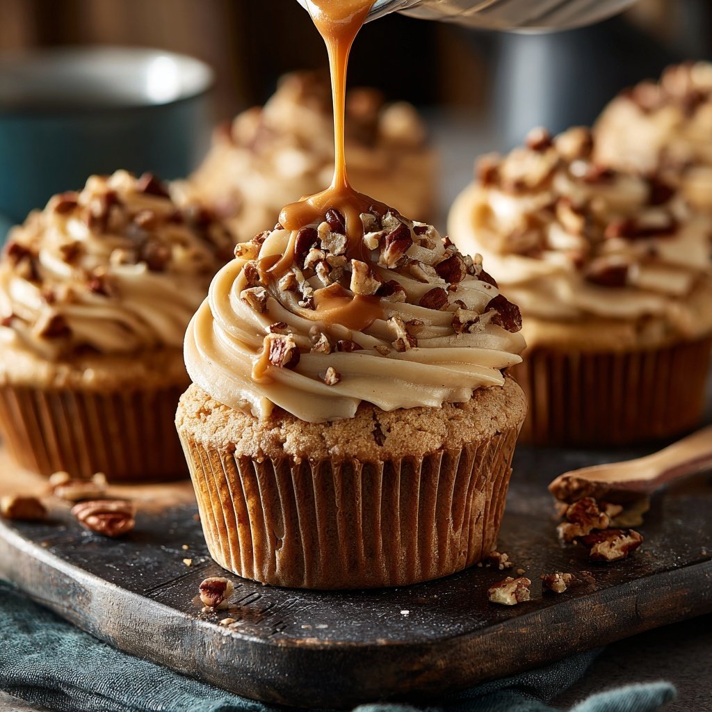 Butterscotch Cupcakes with Pecans