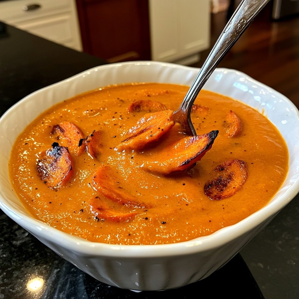Healthy Vegan Roasted Carrot Soup