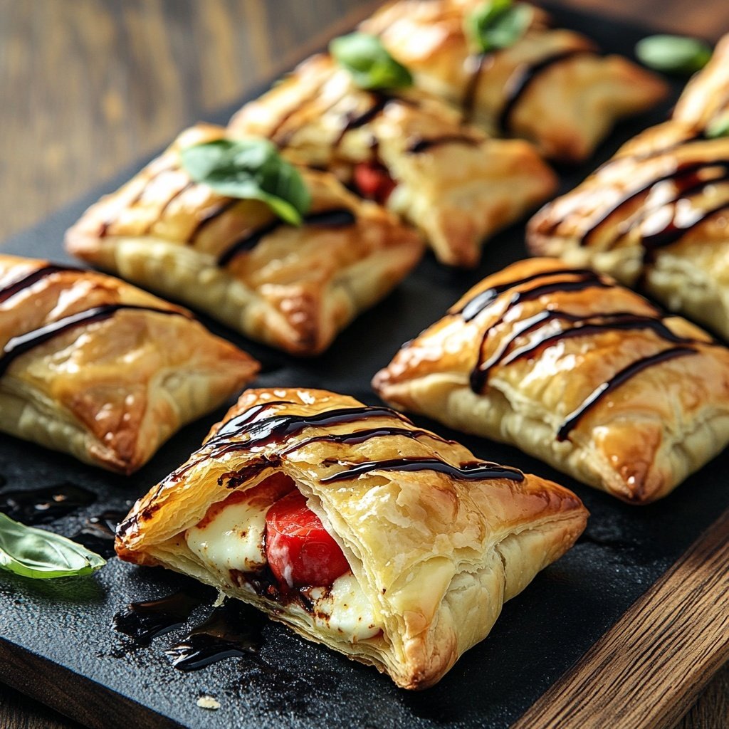 Baked Caprese Bites Puff Pastry